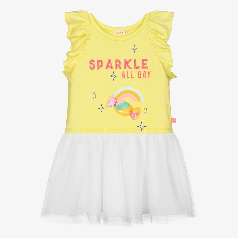 Billieblush - Robe jaune tulle Bonbon Fille | Childrensalon