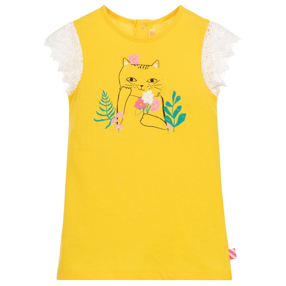 Billieblush - Girls Yellow Cotton Dress | Childrensalon