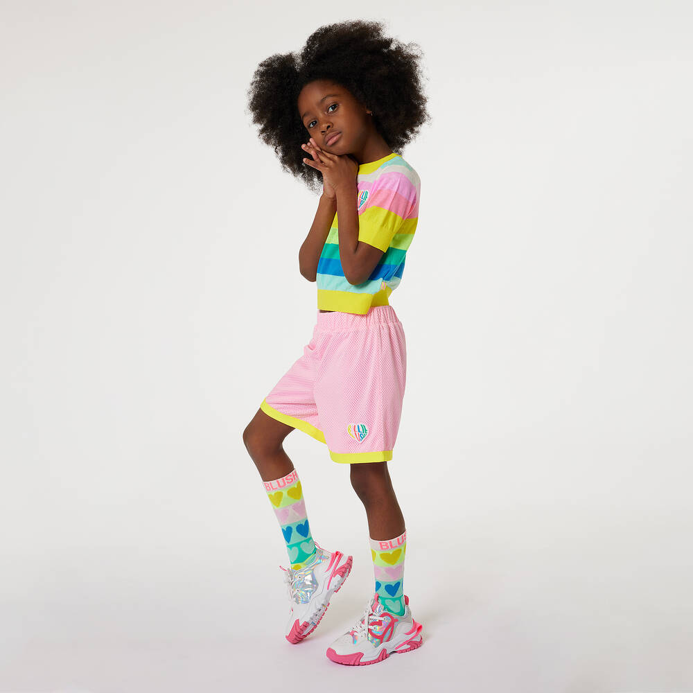 Billieblush-Girls Yellow Cotton Knit Striped Sweater | Childrensalon Outlet