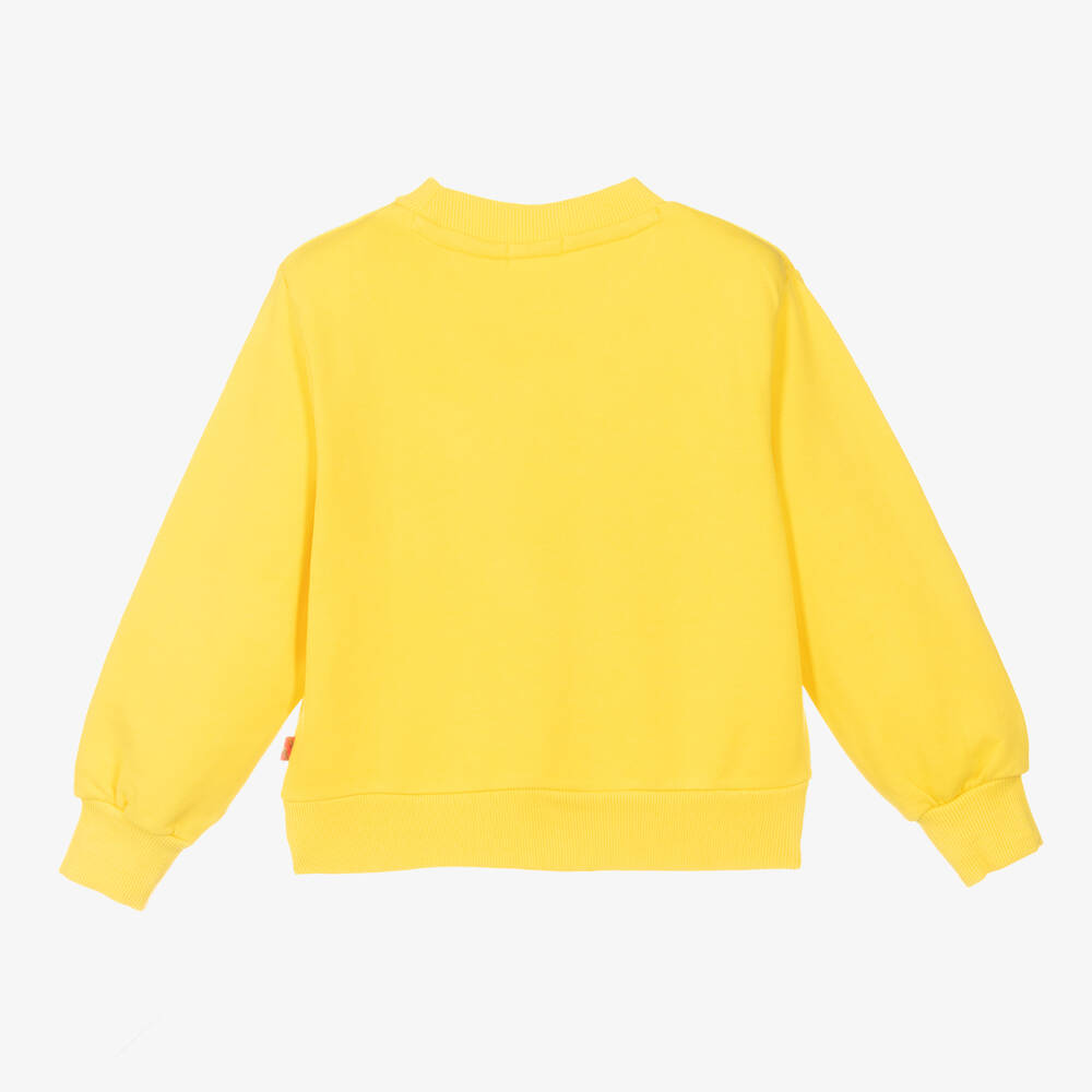 Billieblush Girls Yellow Cotton Sweatshirt Childrensalon Outlet
