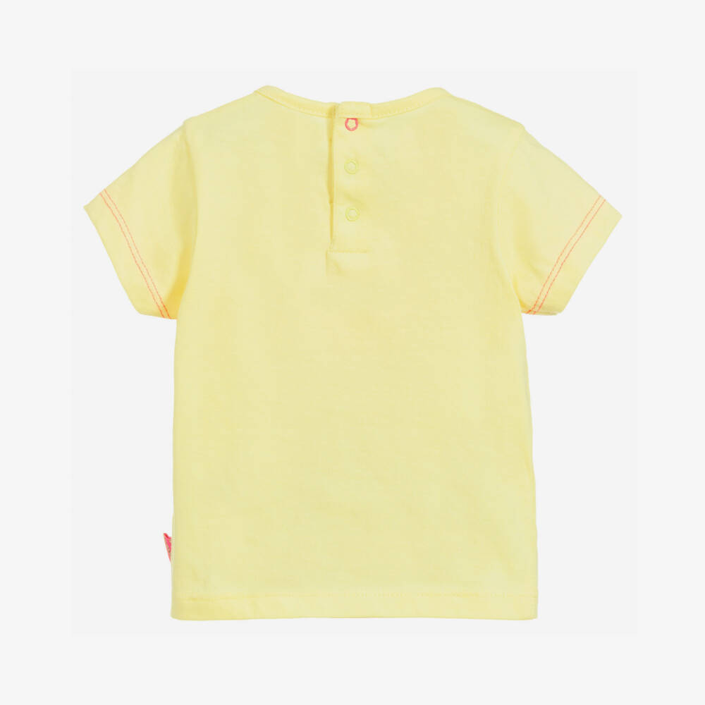 Billieblush-Girls Yellow Cotton T-Shirt | Childrensalon Outlet