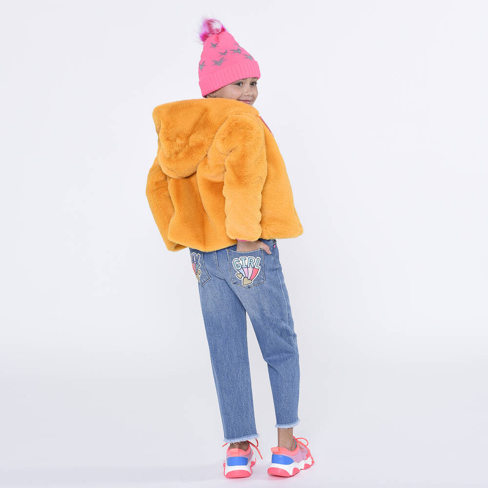 Faux fur jacket yellow hotsell