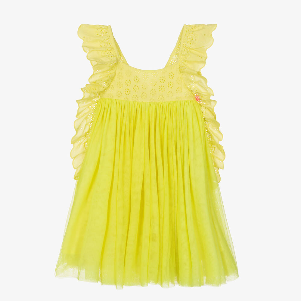 Billieblush - Желтое платье из тюля с оборками | Childrensalon