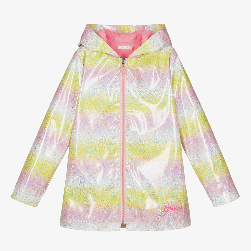 Billieblush - Girls Yellow Glitter Raincoat | Childrensalon