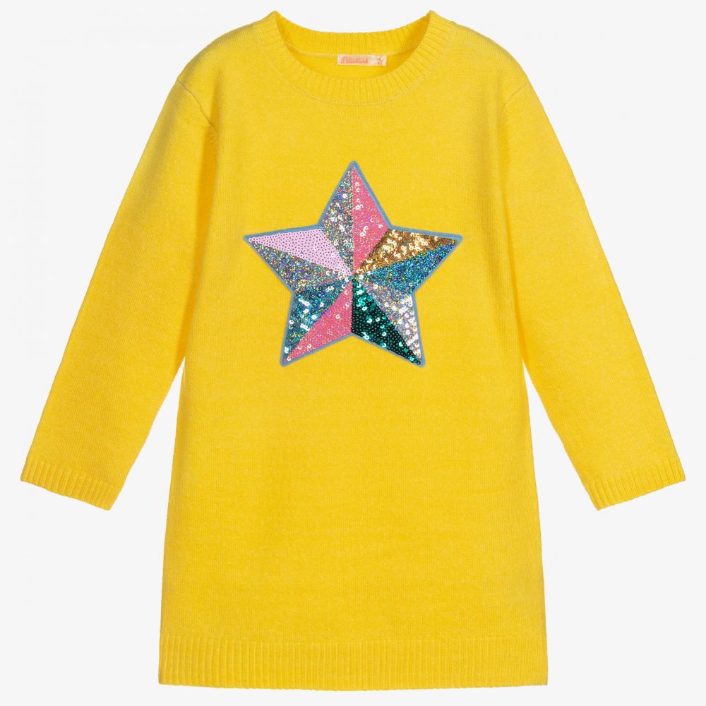Billieblush - Girls Yellow Knitted Dress | Childrensalon