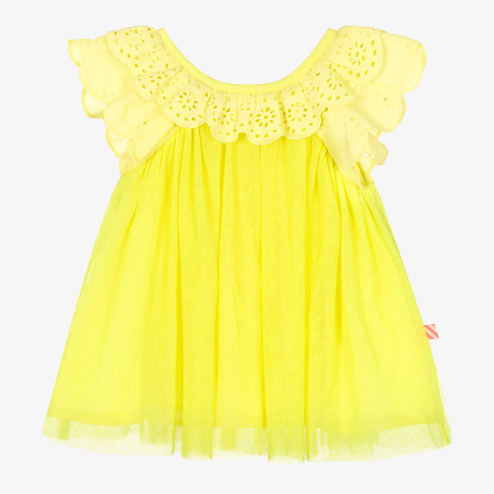 Billieblush-Girls Yellow Ruffle Tulle Dress | Childrensalon Outlet