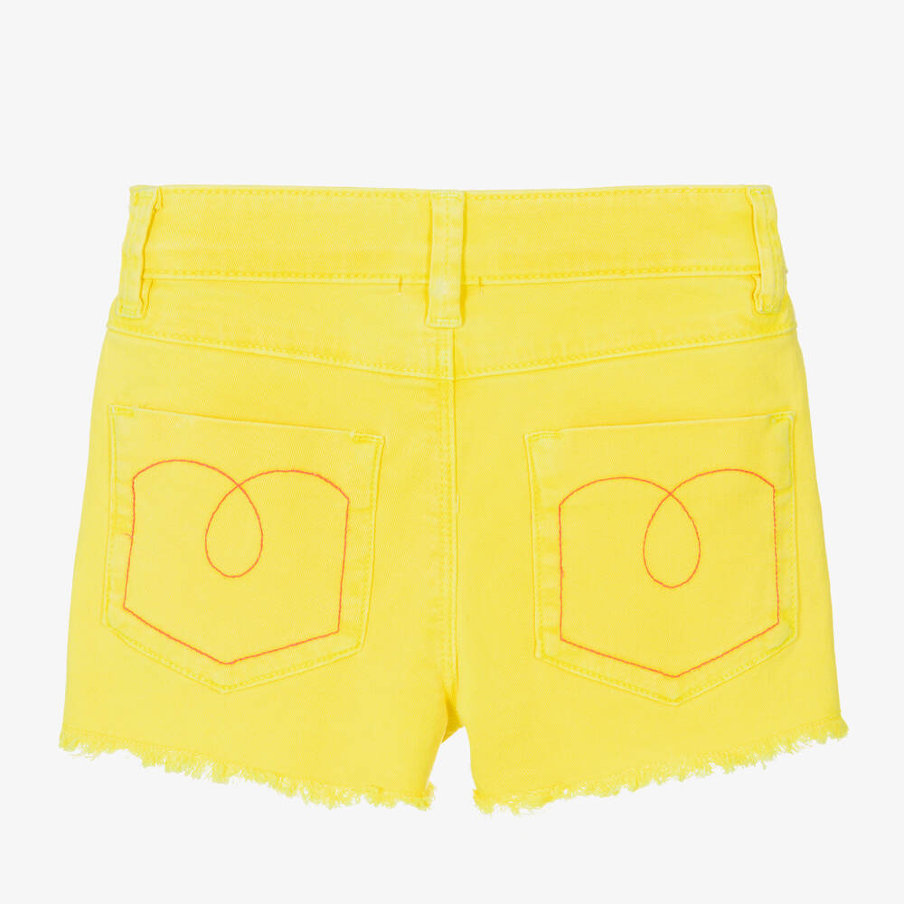 Billieblush-شورت قطن تويل مزين بترتر لون أصفر للبنات | Childrensalon Outlet