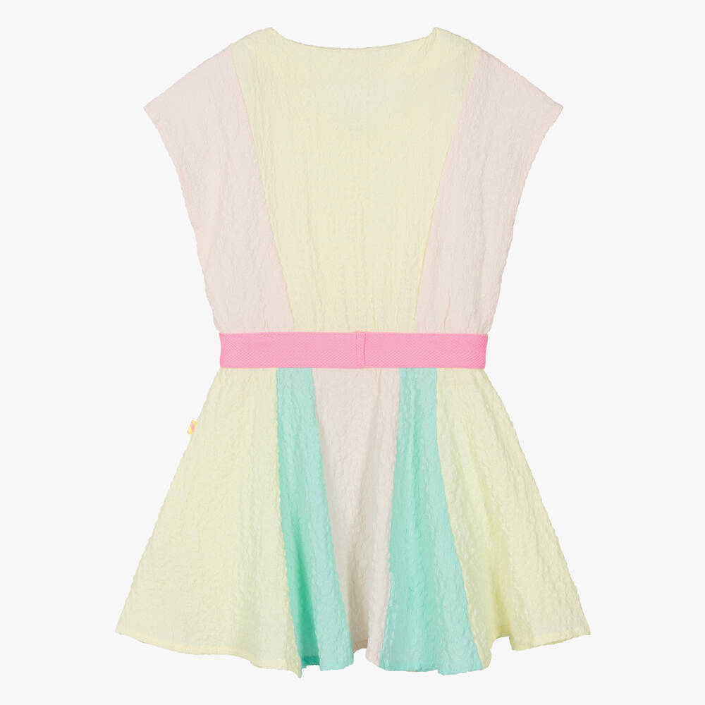 Billieblush-Girls Yellow Striped Seersucker Dress | Childrensalon Outlet