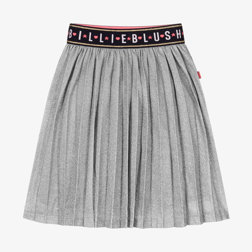 Billieblush - Glittery Silver Pleated Skirt | Childrensalon