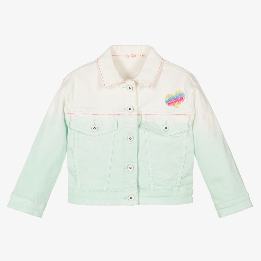Billieblush - Green Dip-Dye Denim Jacket | Childrensalon