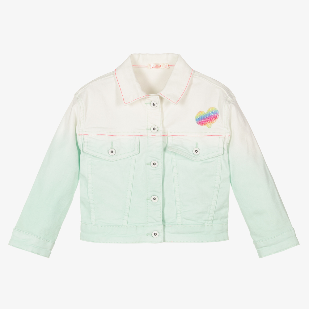 Billieblush - Veste en jean verte dip &amp; dye | Childrensalon