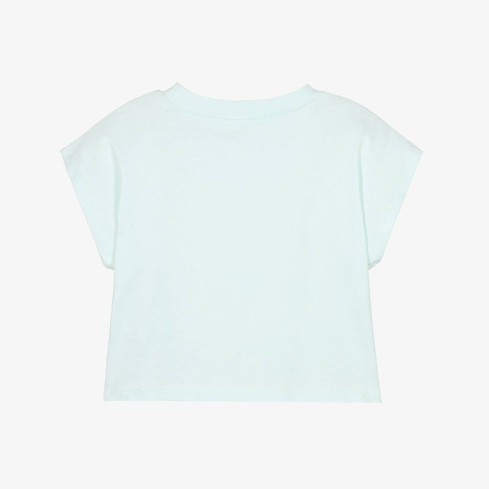 Billieblush-Зеленая футболка с логотипом и пайетками для девочек | Childrensalon Outlet