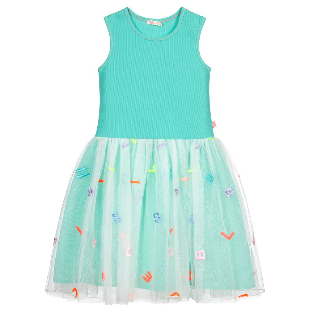 Billieblush - Grünes Kleid mit Tüll | Childrensalon