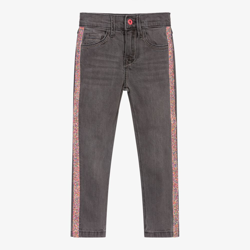 Billieblush - Grey Glitter Stripe Jeans | Childrensalon