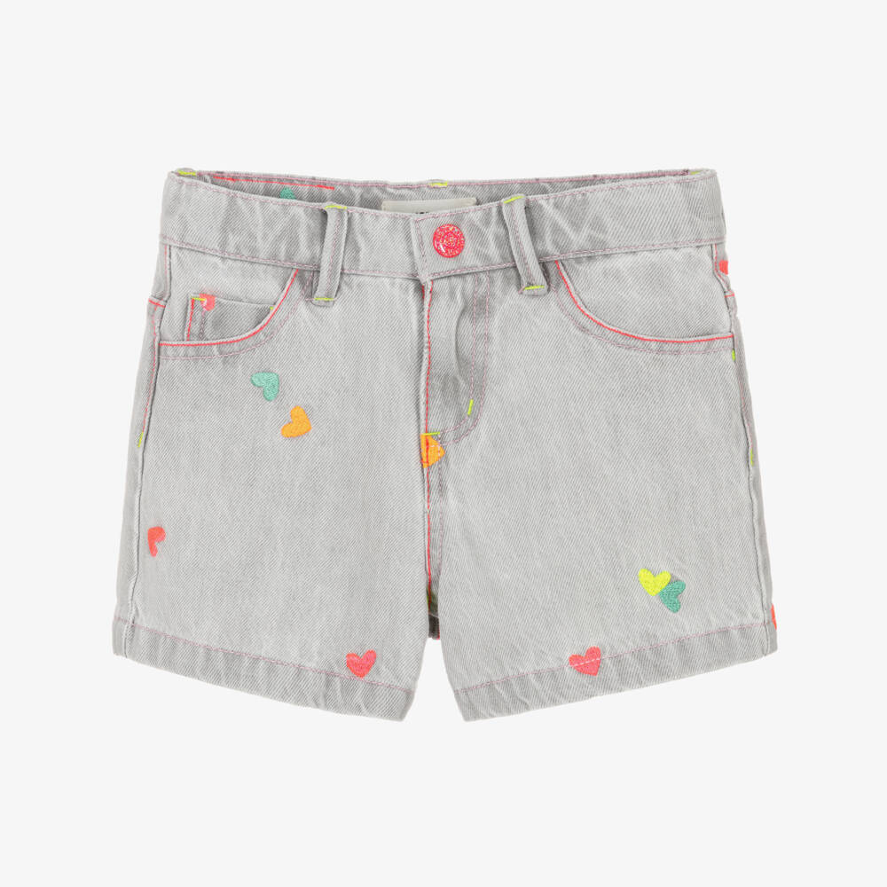Billieblush-Серые шорты из денима с сердечками для девочек | Childrensalon Outlet