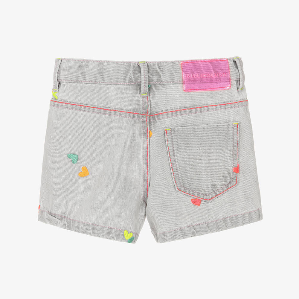Billieblush-Серые шорты из денима с сердечками для девочек | Childrensalon Outlet