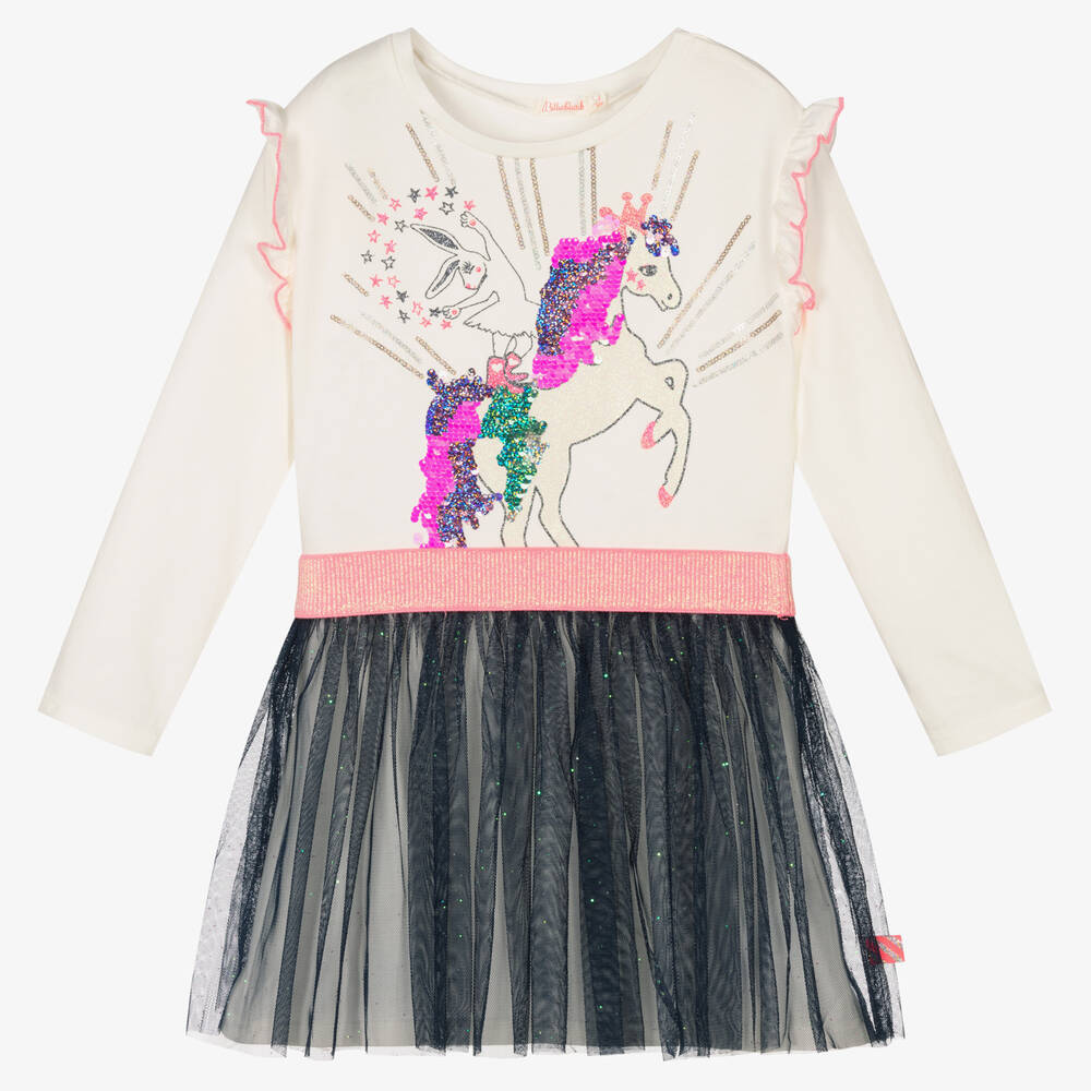 Billieblush - Ivory & Blue Tulle Dress | Childrensalon