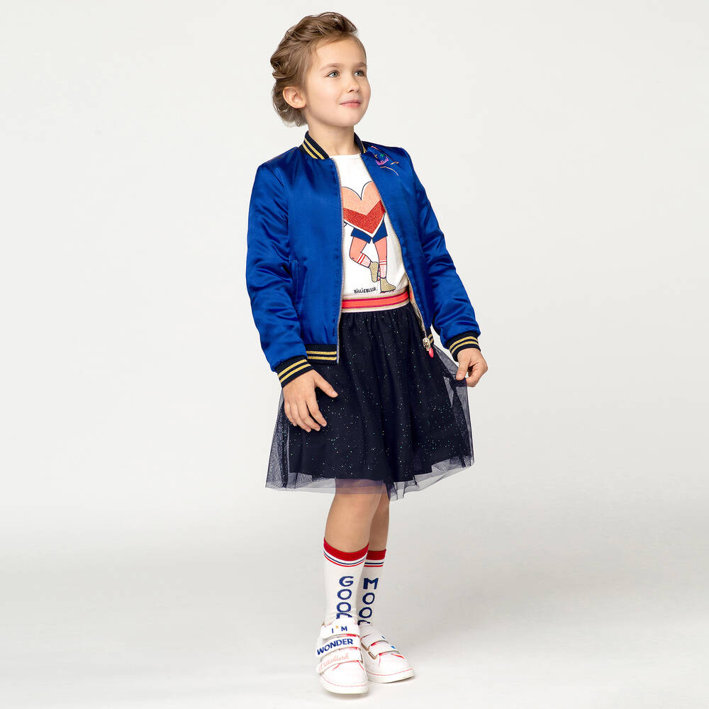 Billieblush-Ivory Cotton Heart Skater Top | Childrensalon Outlet