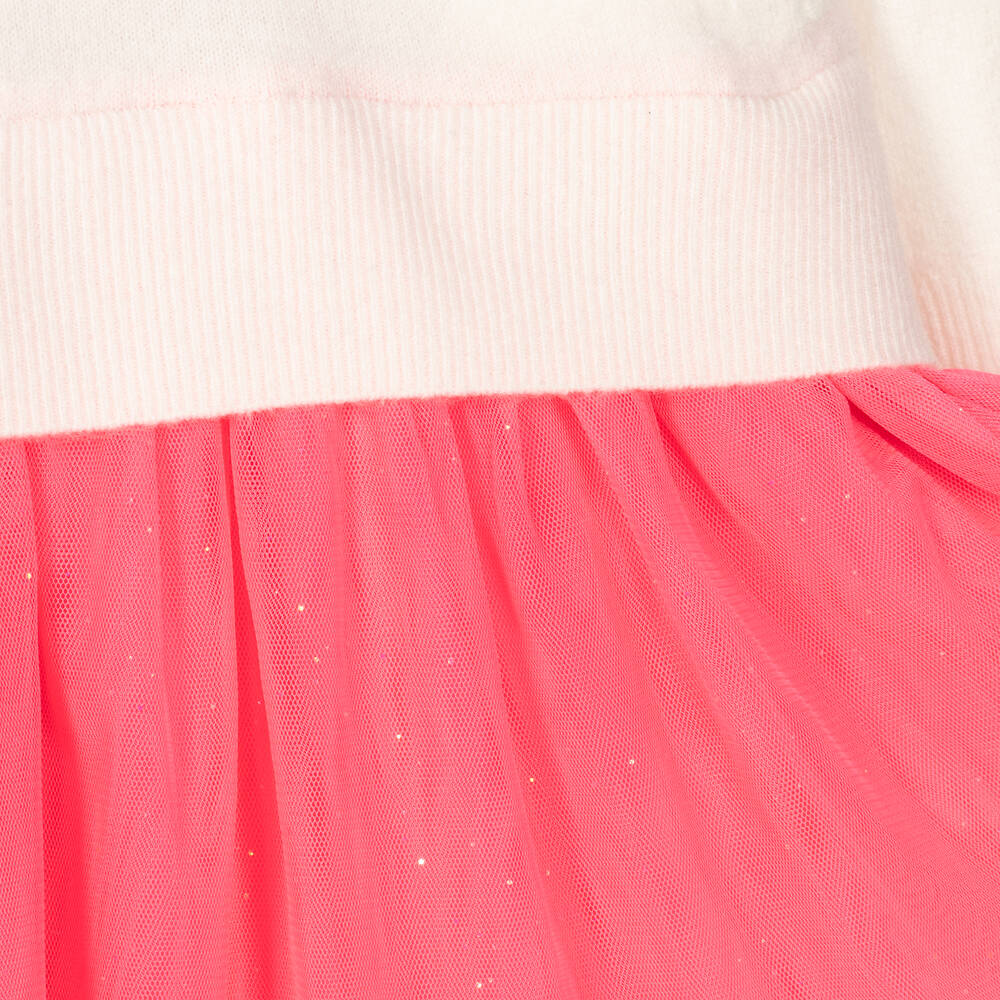 Billieblush-Ivory & Neon Pink Tulle Dress | Childrensalon Outlet