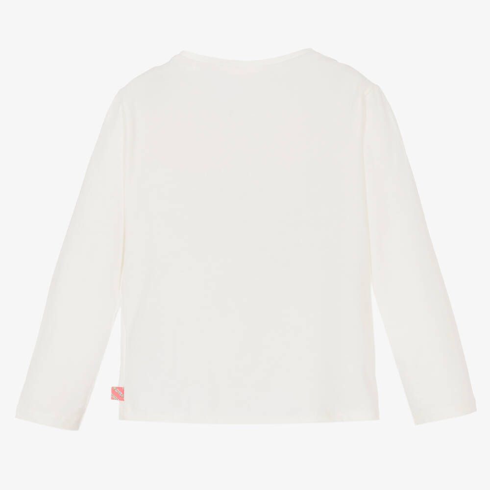 Billieblush-Ivory & Pink Bunny Sequin Top | Childrensalon Outlet