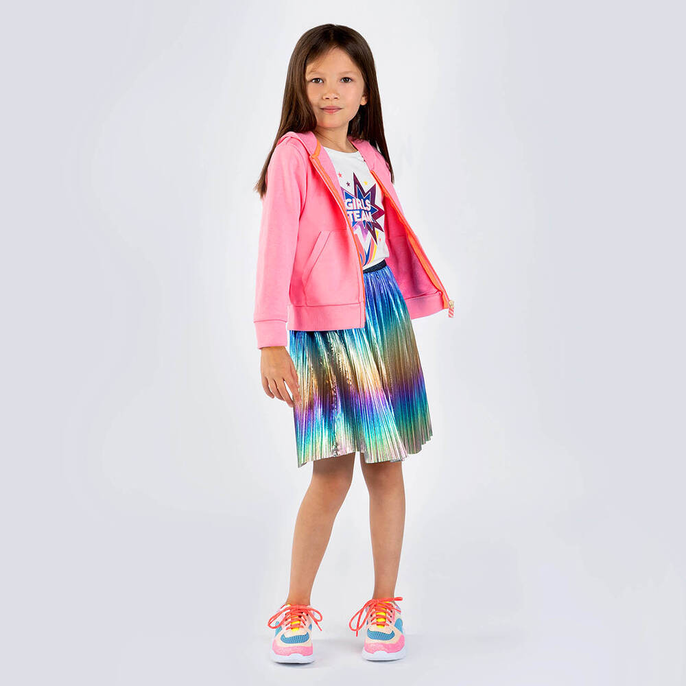 بيلي بلاش-توب قطن لون عاجي وزهري للبنات | Childrensalon Outlet