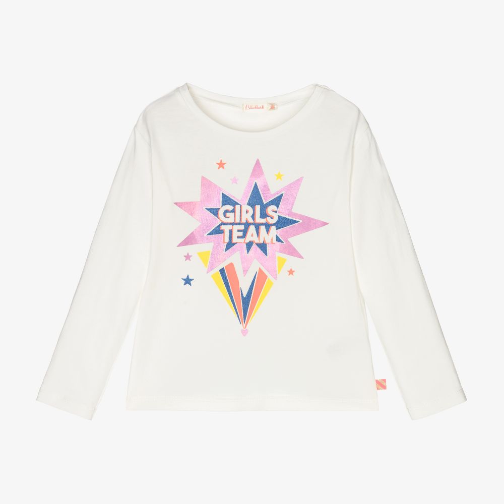 Billieblush - Ivory & Pink Star Top | Childrensalon