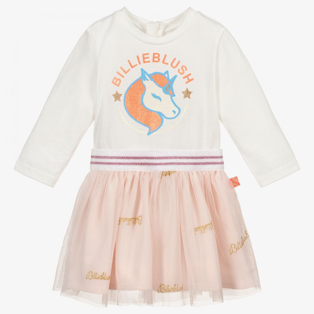 Billieblush - Tüllkleid in Elfenbein und Rosa | Childrensalon