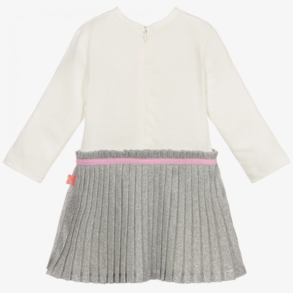 Billieblush-Ivory & Silver Pleated Dress | Childrensalon Outlet