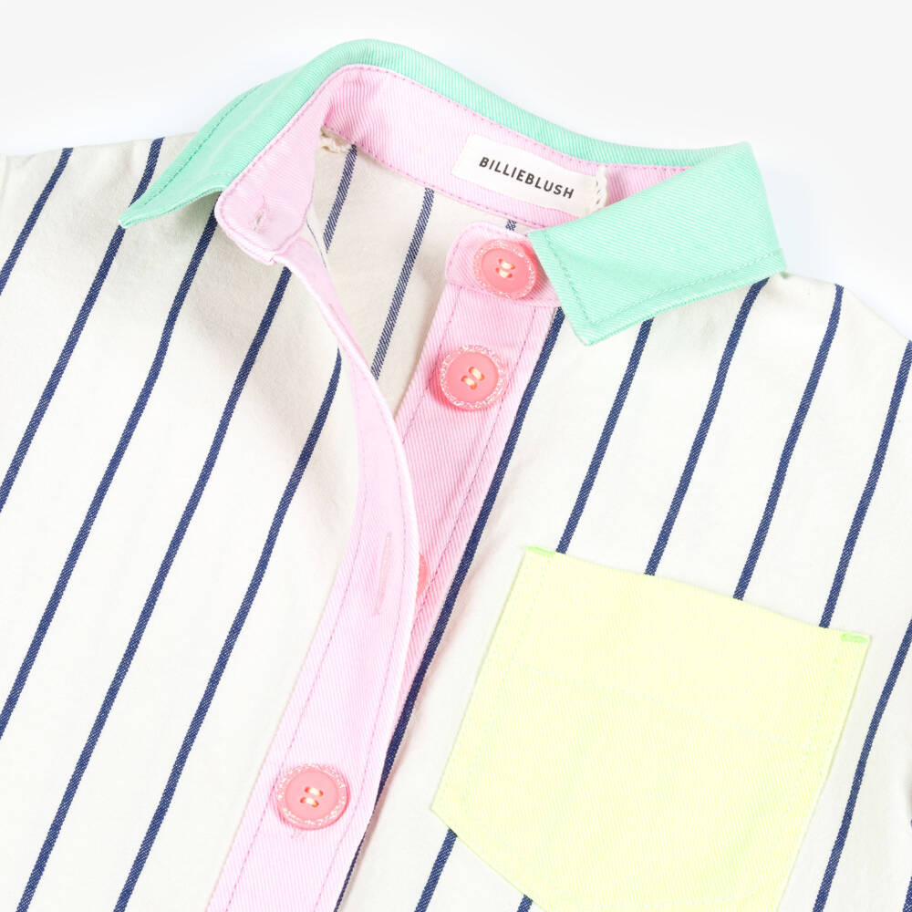 Billieblush-Ivory Stripe Colour Block Shirt | Childrensalon Outlet