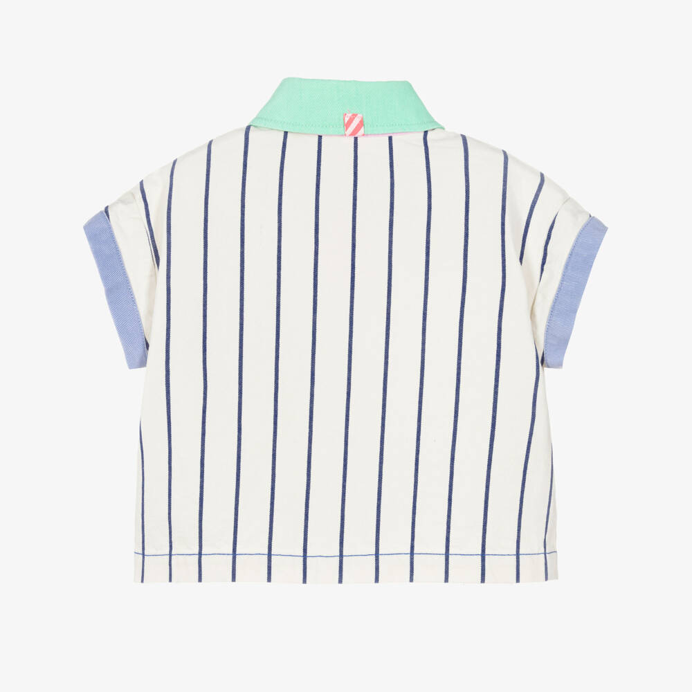 Billieblush-Ivory Stripe Colour Block Shirt | Childrensalon Outlet