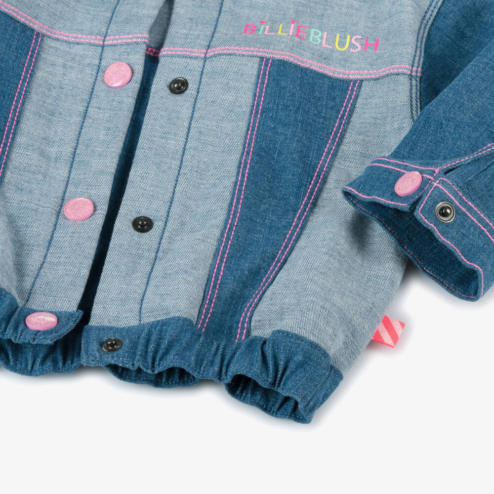 Billieblush-Little Girls Embellished Denim Coat | Childrensalon Outlet