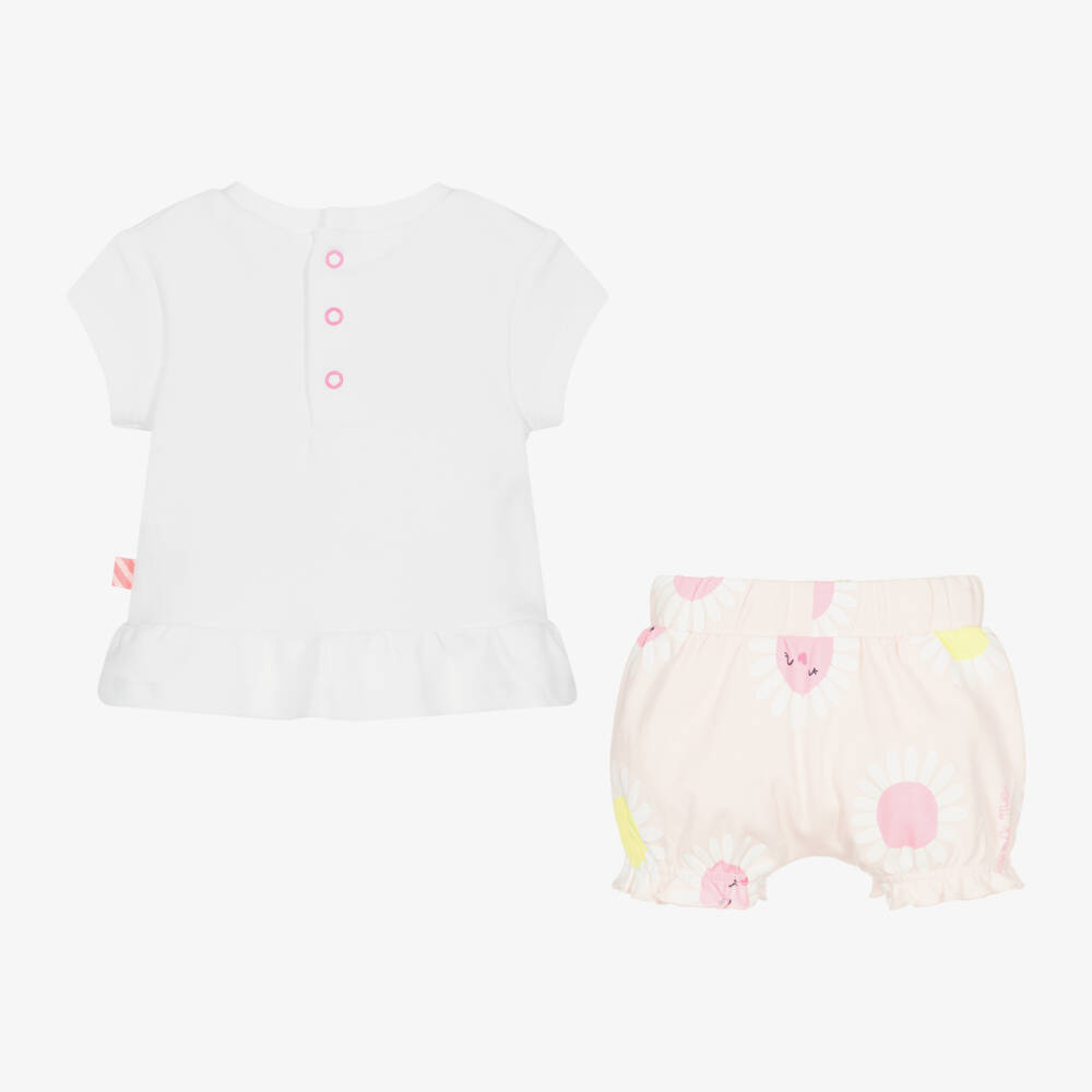 Billieblush-Little Ladies White & Pink Shorts Ensemble | Childrensalon Outlet