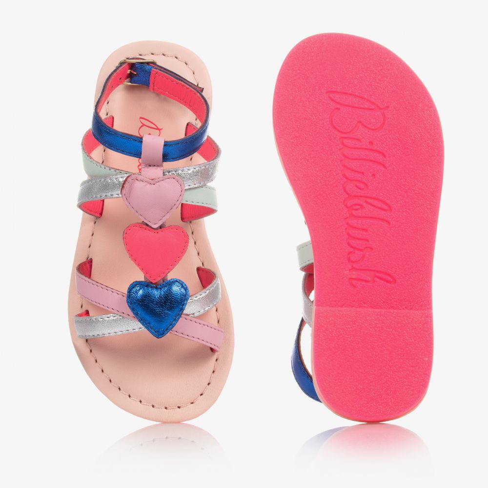 Billieblush-Metallic Heart Leather Sandals | Childrensalon Outlet