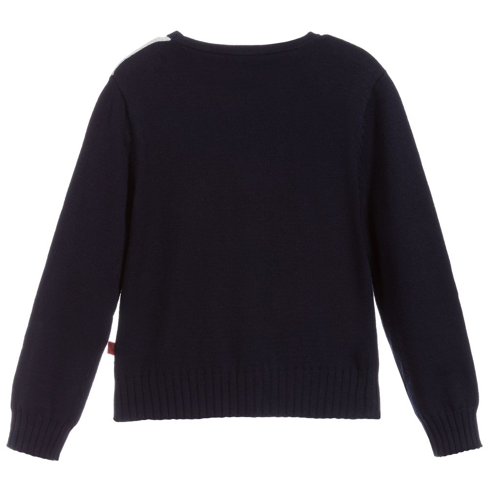 Billieblush Navy Blue Cheetah Sweater Childrensalon Outlet