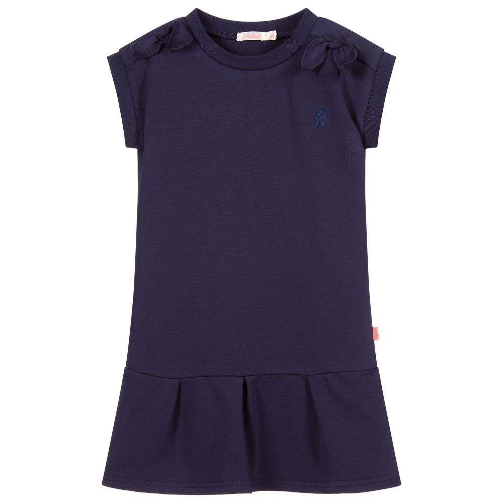 Billieblush - Navy Blue Cotton Jersey Dress | Childrensalon