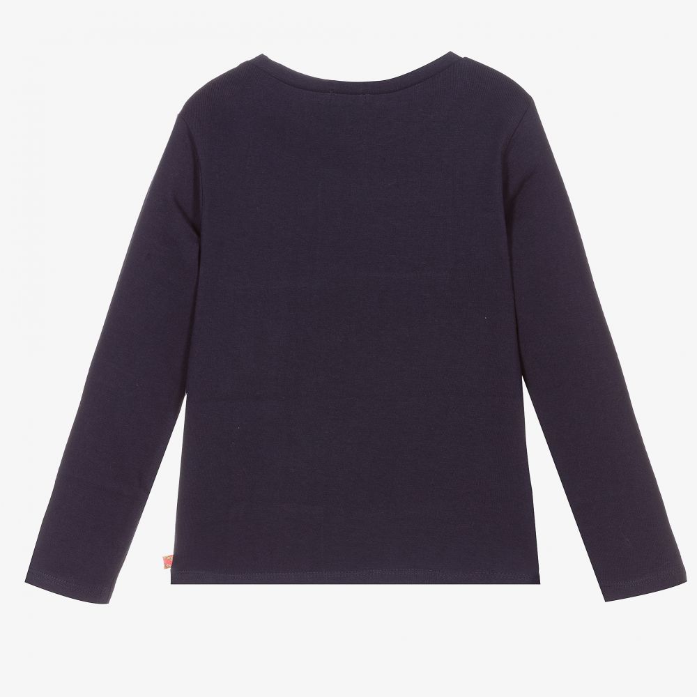 Billieblush-Navy Blue Cotton Top | Childrensalon Outlet