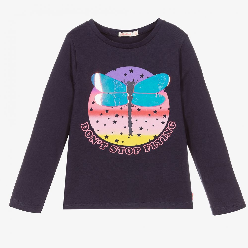 Billieblush - Navy Blue Cotton Top | Childrensalon