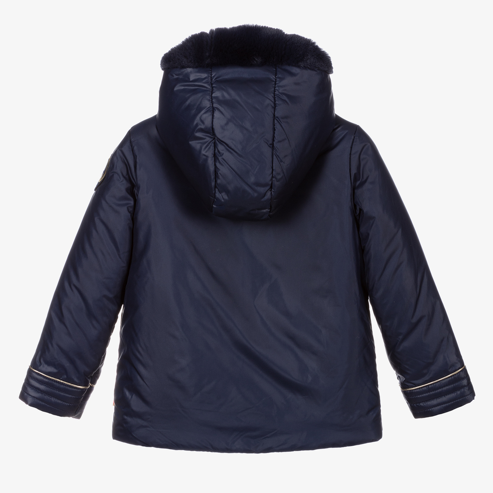 Billieblush Navy Blue Hooded Puffer Jacket