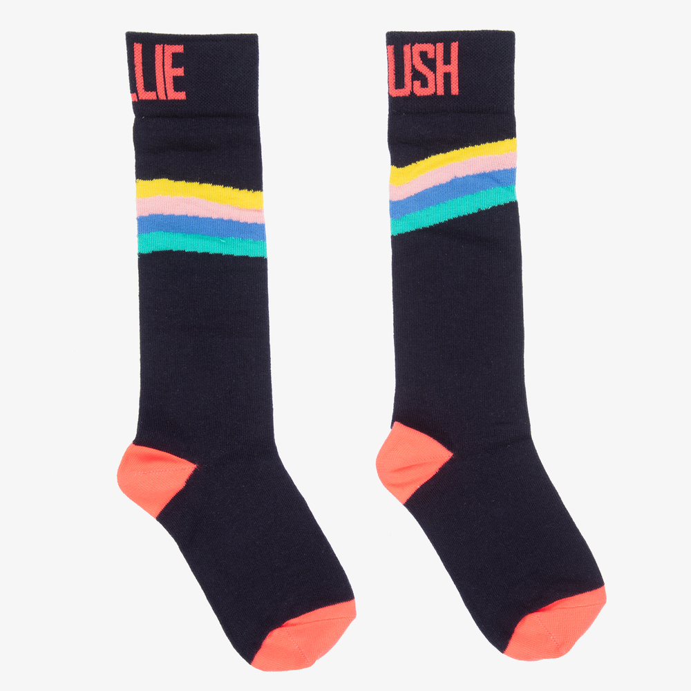 Billieblush - Navy Blue Logo Socks | Childrensalon