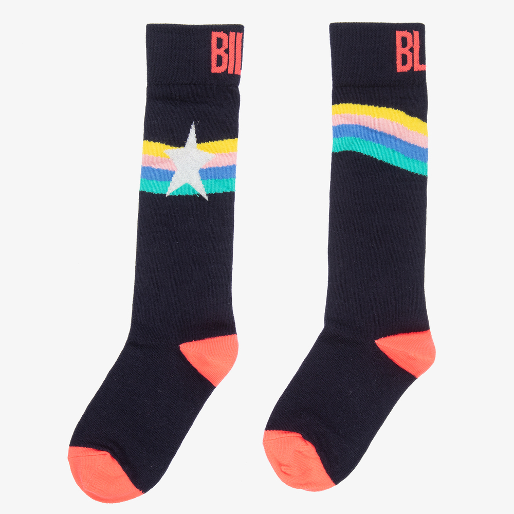 Billieblush-Navy Blue Logo Socks | Childrensalon Outlet