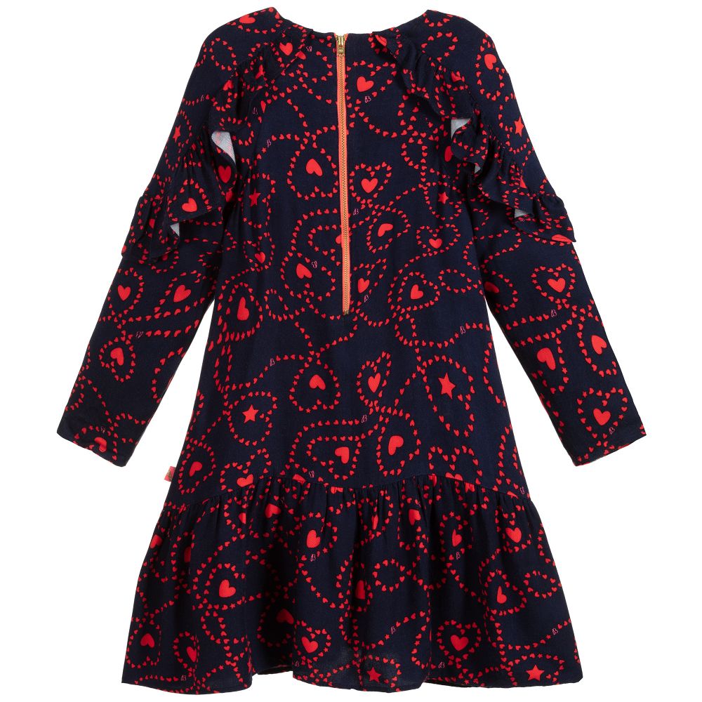 Billieblush-Navy Blue & Red Viscose Dress | Childrensalon Outlet