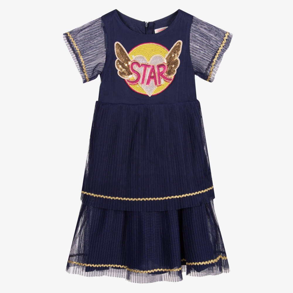 Billieblush-Navy Blue Tulle Dress | Childrensalon Outlet