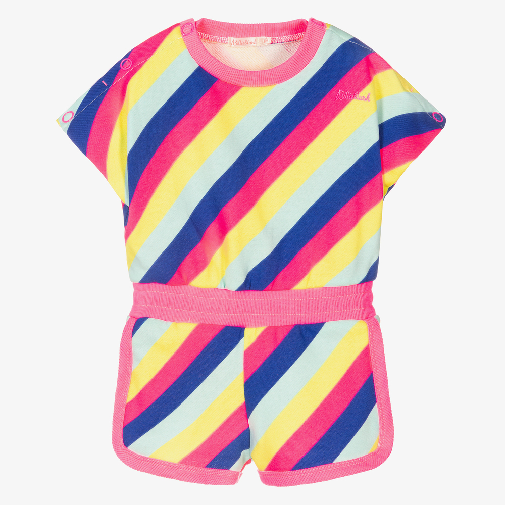 Billieblush - Playsuit in Neonpink und Blau | Childrensalon