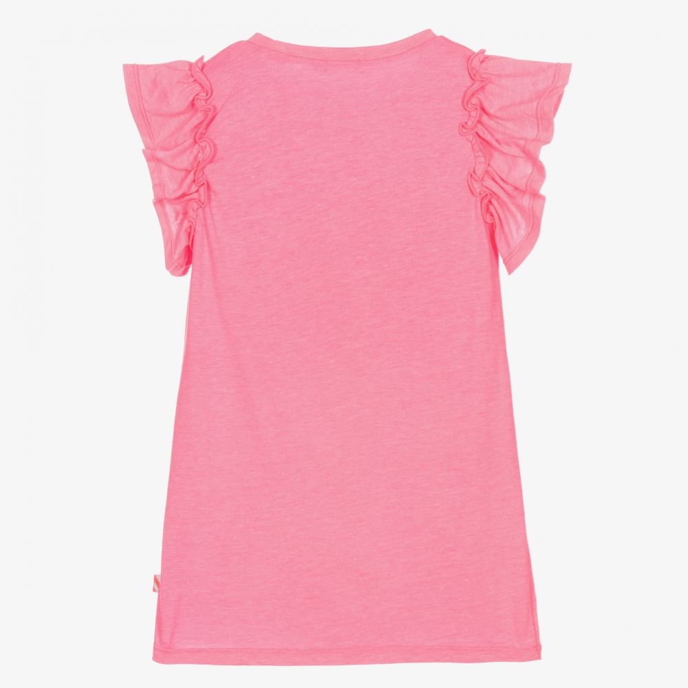 Billieblush-فستان جيرسي ومزيج قطن لون زهري نيون | Childrensalon Outlet