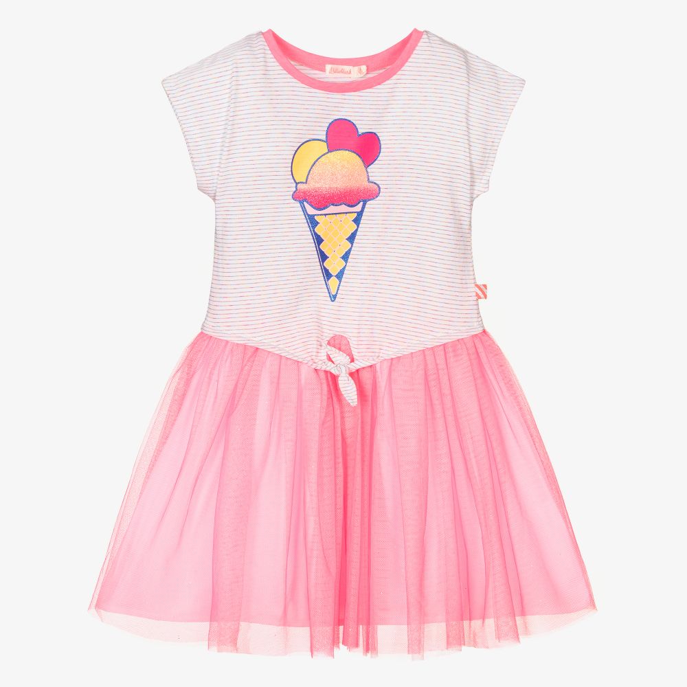 Billieblush - Neonpinkes Kleid mit Eiscreme-Print | Childrensalon