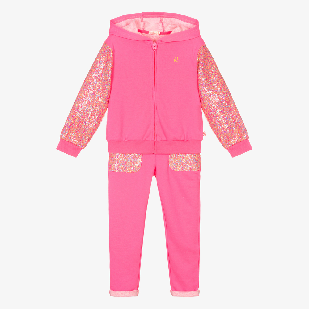 Billieblush - Neon Pink Sequin Tracksuit | Childrensalon