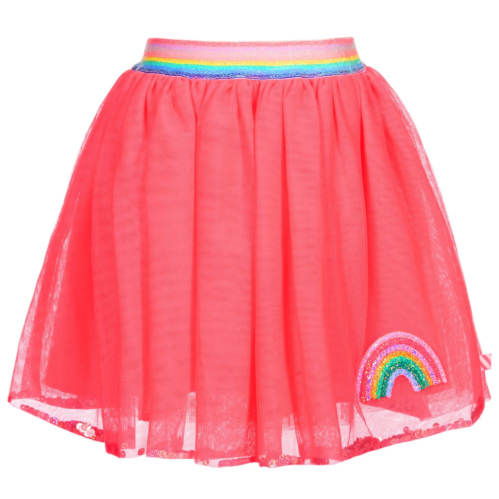 Billieblush - Неоново-розовая юбка из тюля радужной расцветки | Childrensalon