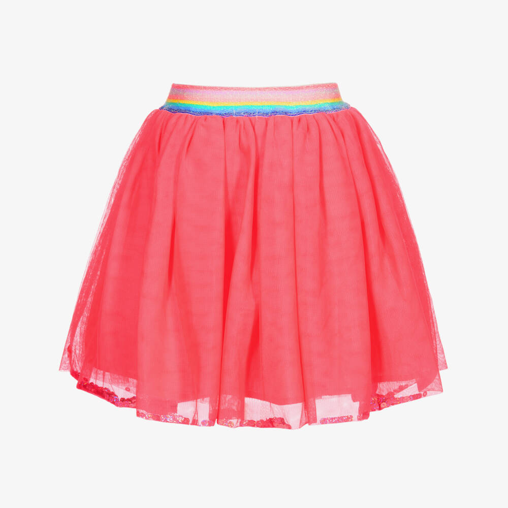 Billieblush-Неоново-розовая юбка из тюля радужной расцветки | Childrensalon Outlet