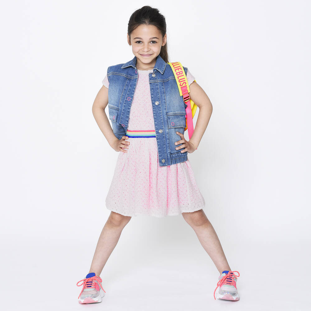 Billieblush-Бело-розовое платье из хлопка | Childrensalon Outlet