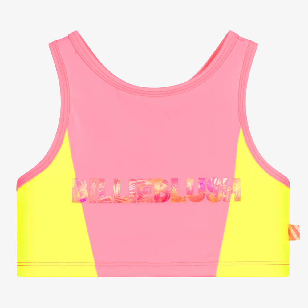 Billieblush - Neon Pink & Yellow Cropped Top | Childrensalon